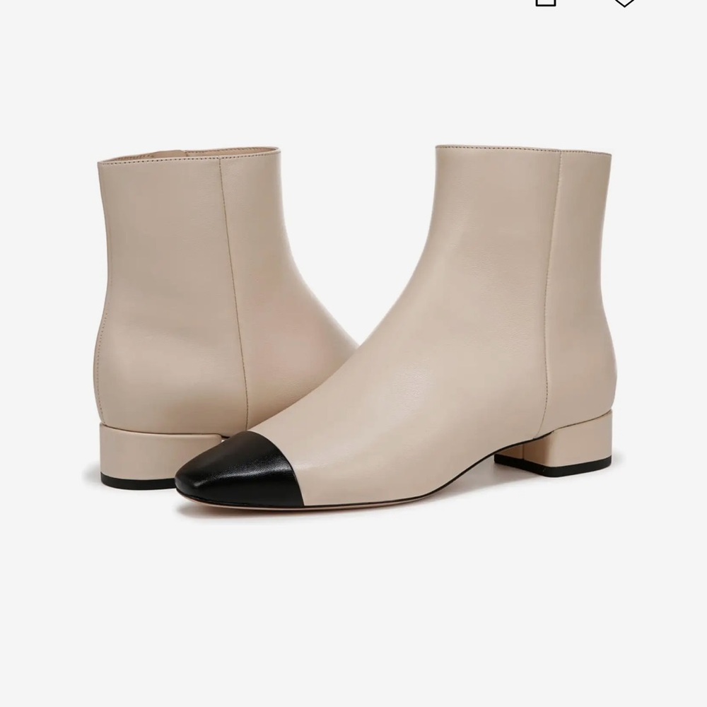 Elegant Beige and Black Ankle Boots